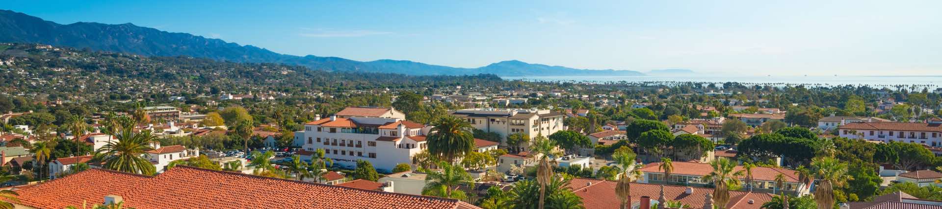 Santa Barbara coastline, mountains, and cityscape